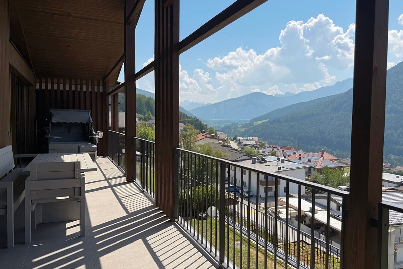 Terrasse mit Weitblick in die Dolomiten