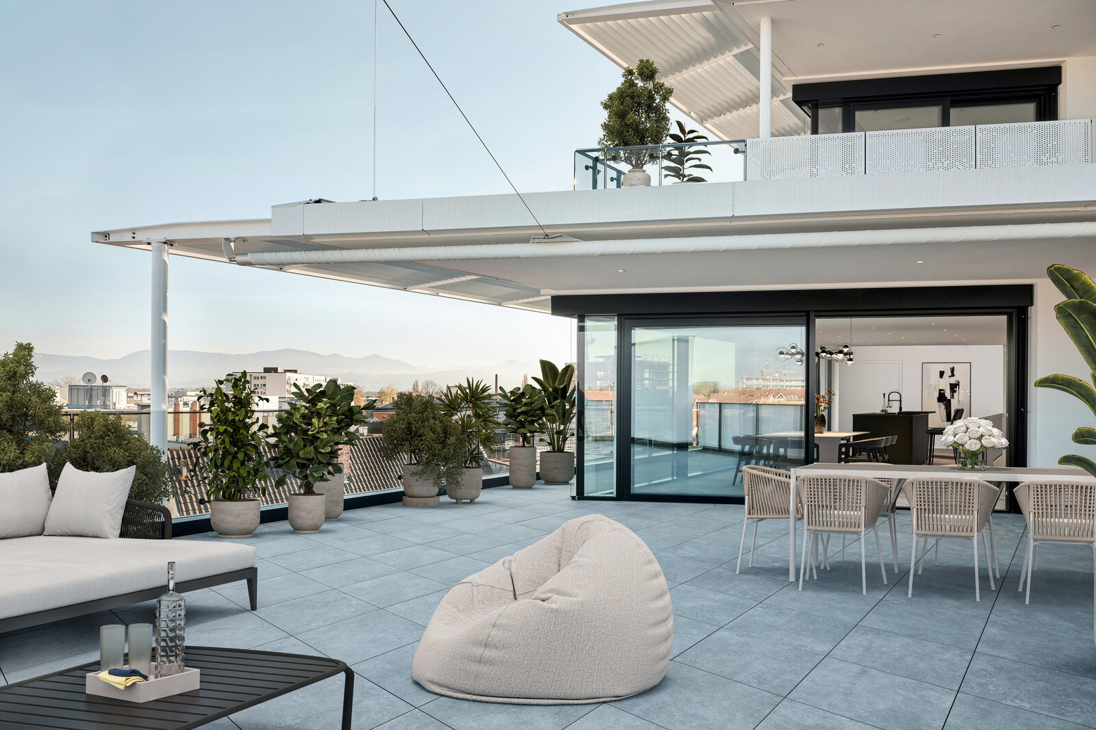 Atemberaubende Dachterrasse mit Weitbli