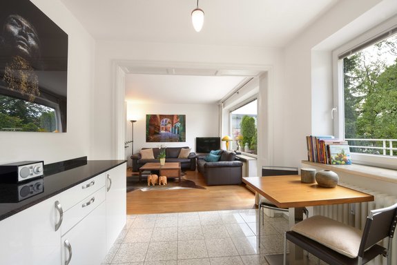 Open living / dining area