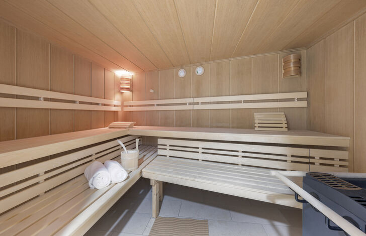Sauna im Spa-Bereich im UG