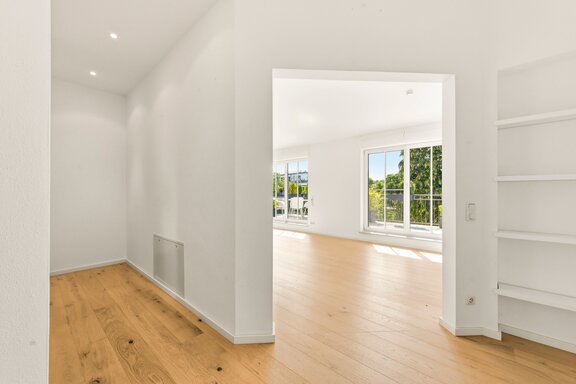An entryway with built-in features creates a welcoming atmosphere