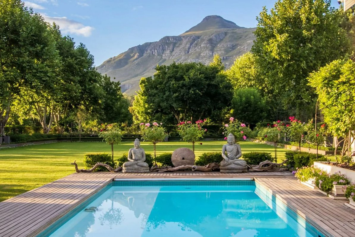 Pool with mountain view