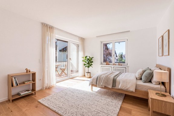 Kinderzimmer mit Balkon (virtuell möbliert)