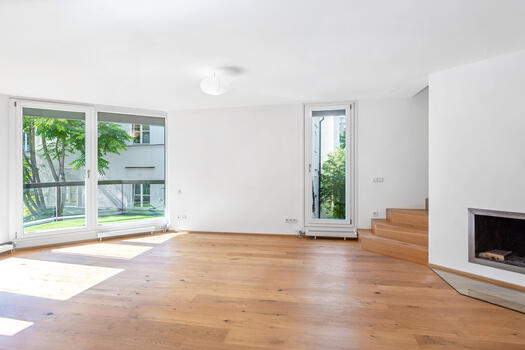 Floor-to-ceiling windows create plenty of brightness