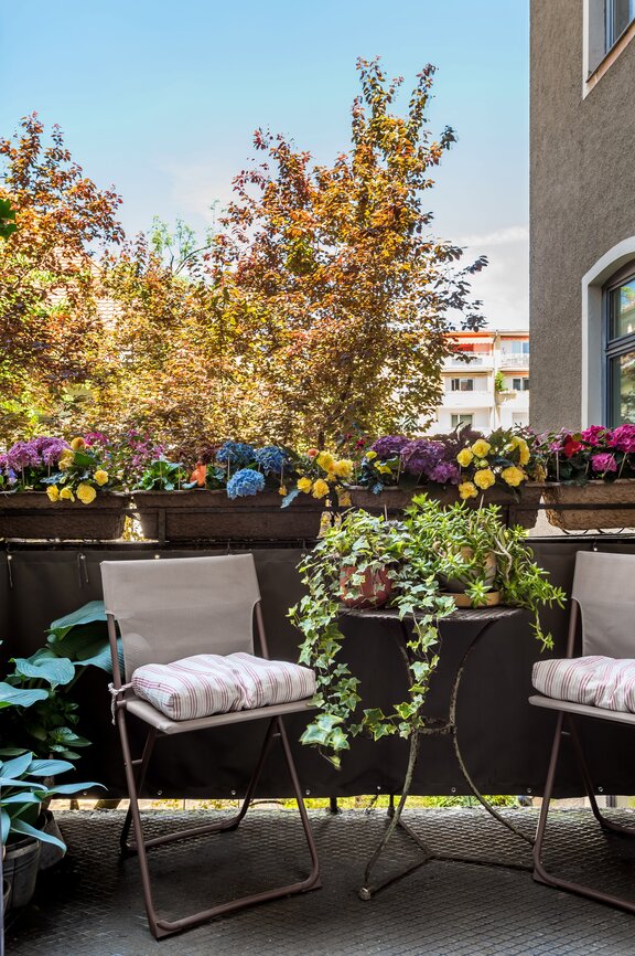 Balcony overlooking the quiet courtyard