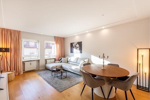 Sunny living / dining area