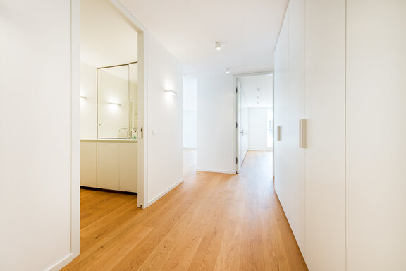 Spacious entryway with built-in storage