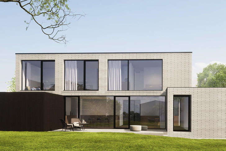 Neubaustudie: Kubisch inspirierte Architektur und große Terrassen