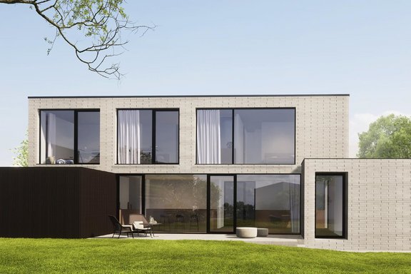 Neubaustudie: Kubisch inspirierte Architektur und große Terrassen