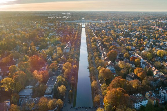 Noble Lage am Schlosskanal