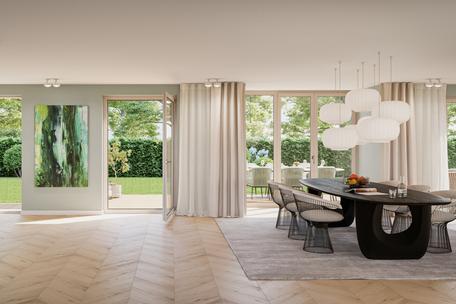 Rarität am Schlosskanal: Sonnenerfüllte Gartenwohnung über ca. 282 m²