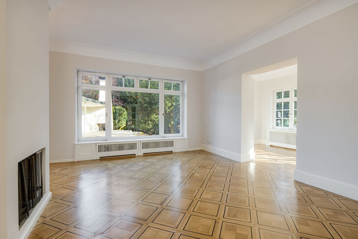 Offener Kamin und Wintergarten
