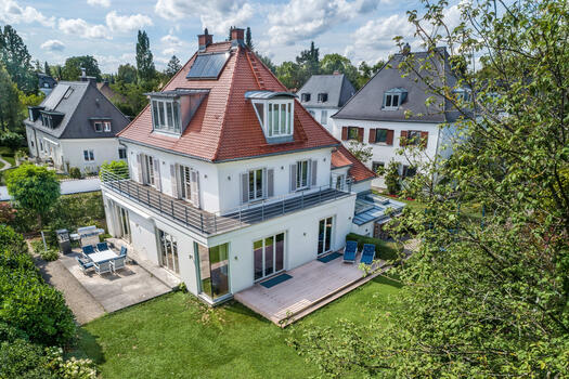 Aerial view of the house