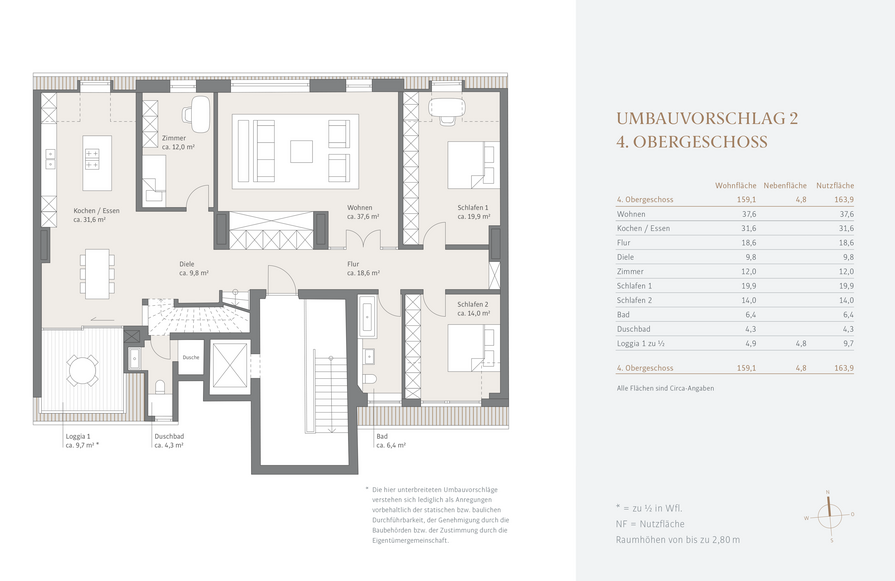 4. Obergeschoss (Umbauvorschlag 2)