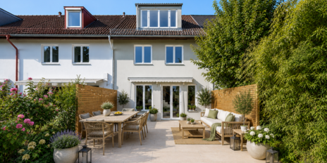 Stilvoll und bezugsbereit: 6-Zimmer-Stadthaus in Gern mit Südgarten und Traumblick