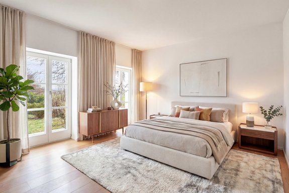 Sechs Schlafzimmer (virtuell möbliert)