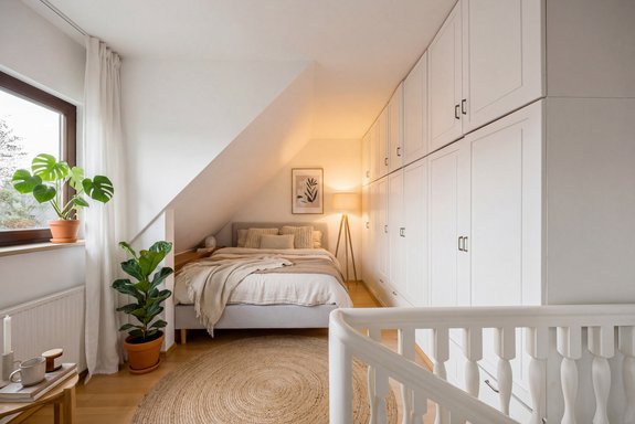 Schlafzimmer mit Einbauten (Visualisierung)