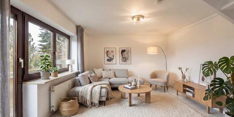 Charming and well-designed duplex apartment with balcony in a green location