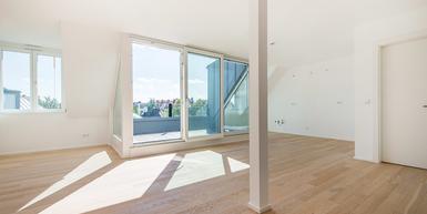 Prestigious roof terrace apartment in prime location for first-time occupancy
