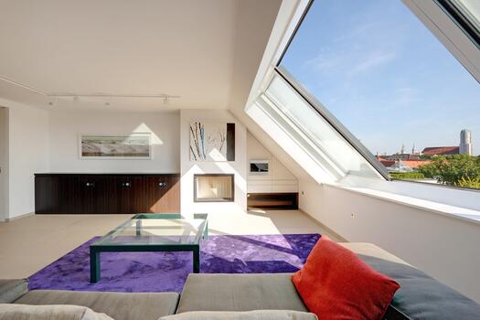 Wohnzimmer mit Blick auf die Frauenkirche