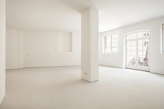 Large windows facing the quiet inner courtyard