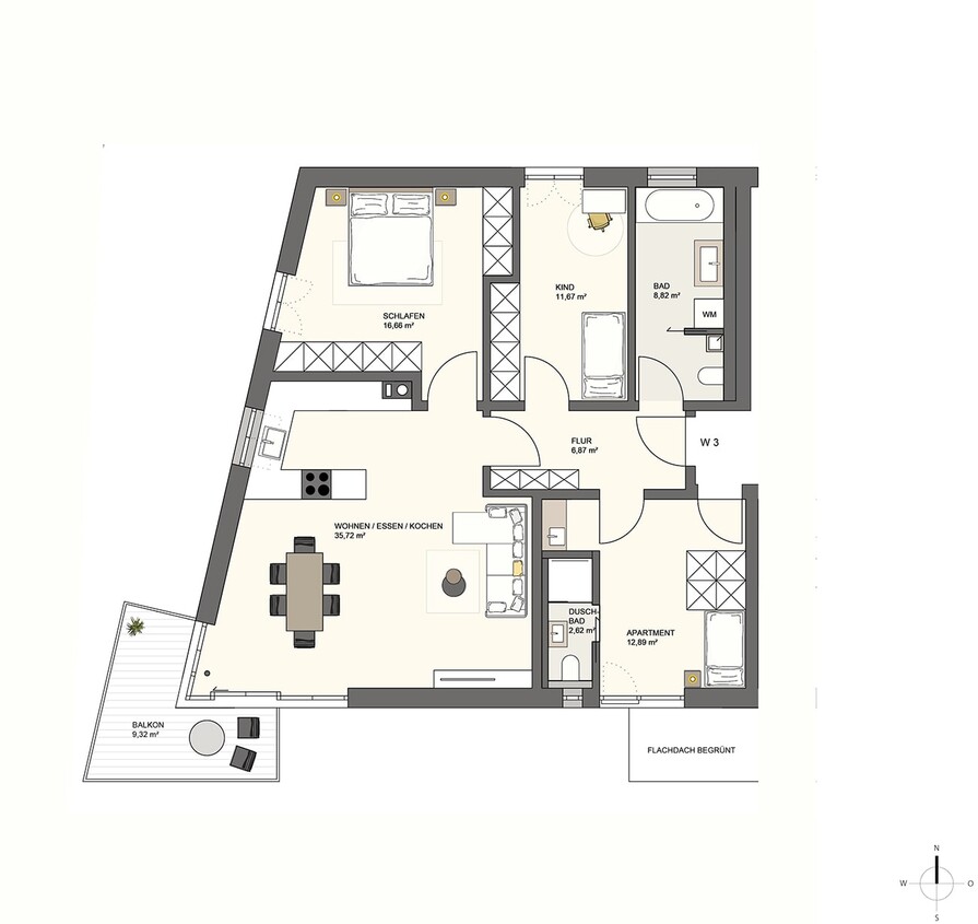 Grundriss OG - Wohnung 3