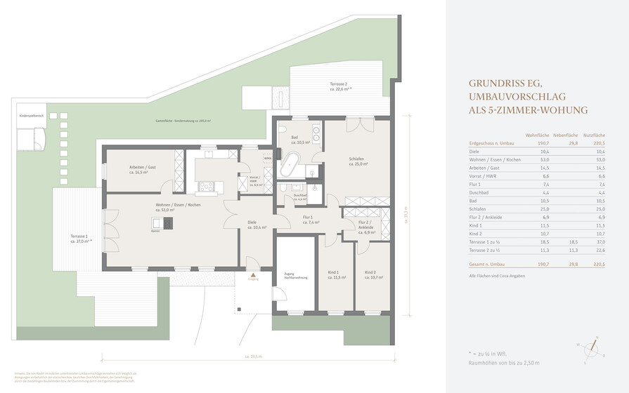 Umbauvorschlag 5-Zimmer-Whg