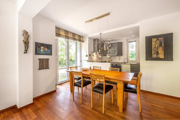 Dining area with kitchen