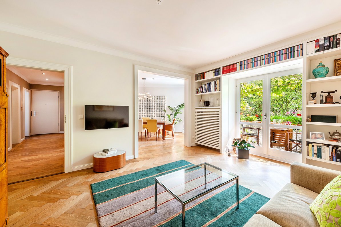Living area with balcony access