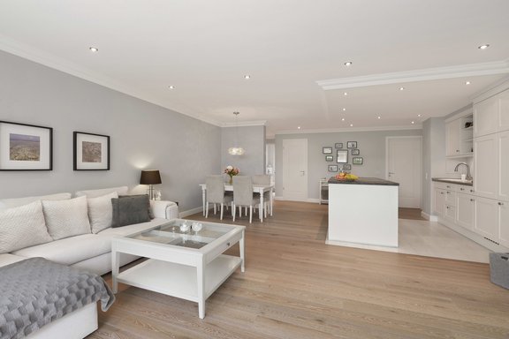 Living room filled with lights