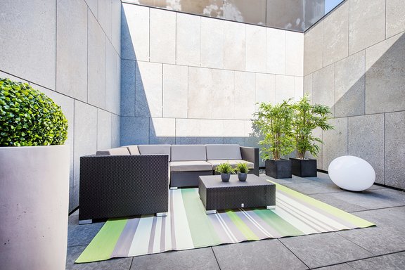 Patio in front of the kitchen