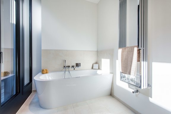 Bathroom with access to the patio