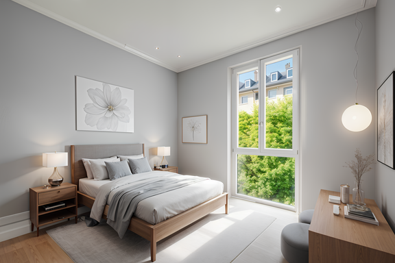 Schlafzimmer (virtuell möbliert)