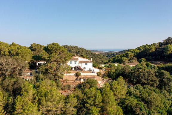 Blick über die Finca aufs Meer