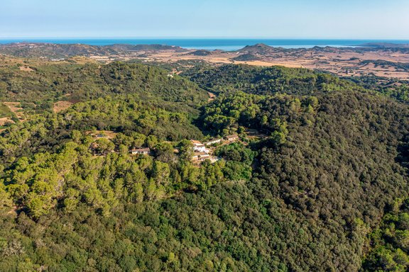 Blick über die Finca aufs Meer