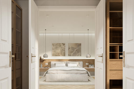 Masterschlafzimmer zum Innenhof (Visualisierung)