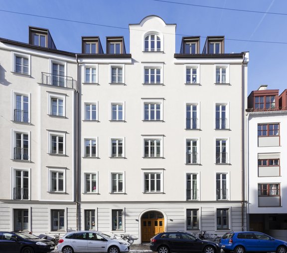 View of renovated old building