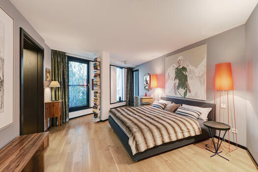 Master bedroom with adjoining large dressing room