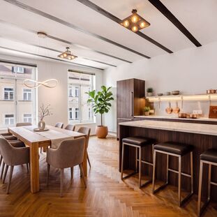 Kitchen-dining room, rendering