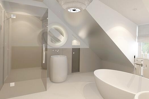 Bathroom facing south (visualization - equipment proposal Waterfront)