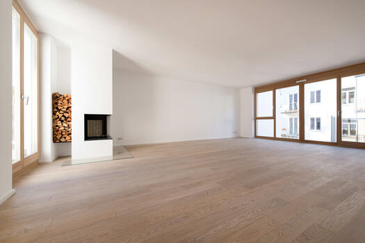 Living room with fireplace