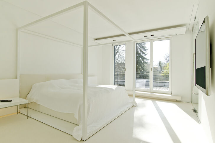 Schlafbereich mit Terrassenzugang