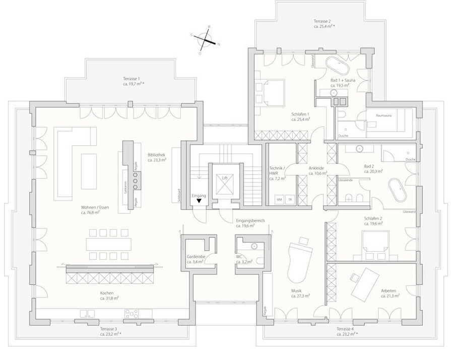 Grundriss Penthouse