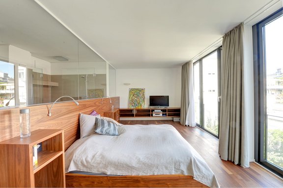 Sleeping area with master bath