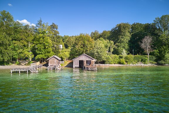 Boathouse with a private dock