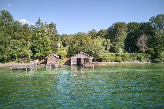 Boathouse with a private dock