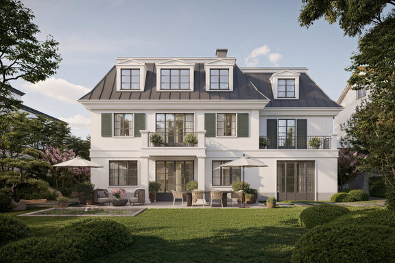 South-west view of villa design (visualization)