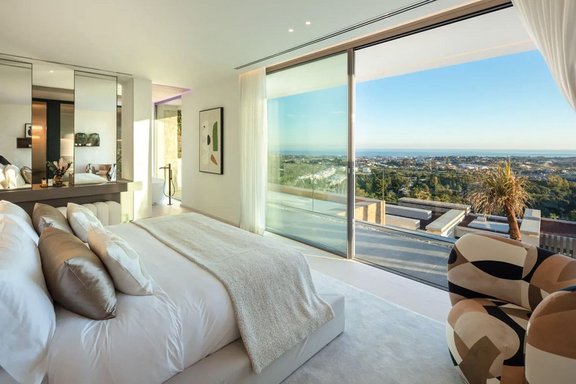Master bedroom with balcony