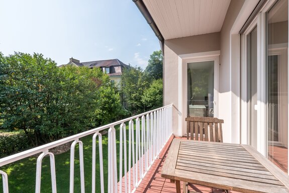East-facing balcony with a view of the countryside
