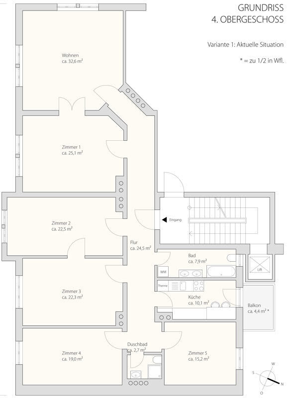 Grundriss Variante 1